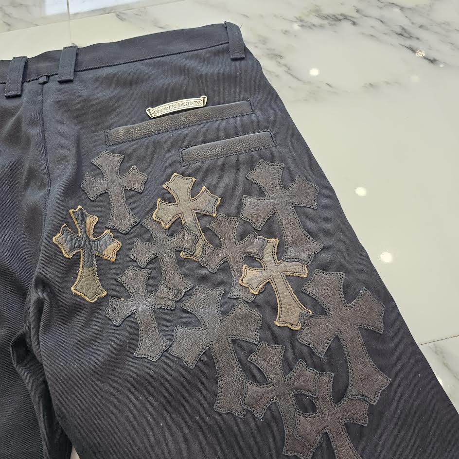 CHROME HEARTS Camouflage Cemetery Leather Cross Patch Chino Pants Size 28 クロムハーツ カモフラージュ セメタリー レザークロスパッチ チノパンツ サイズ28