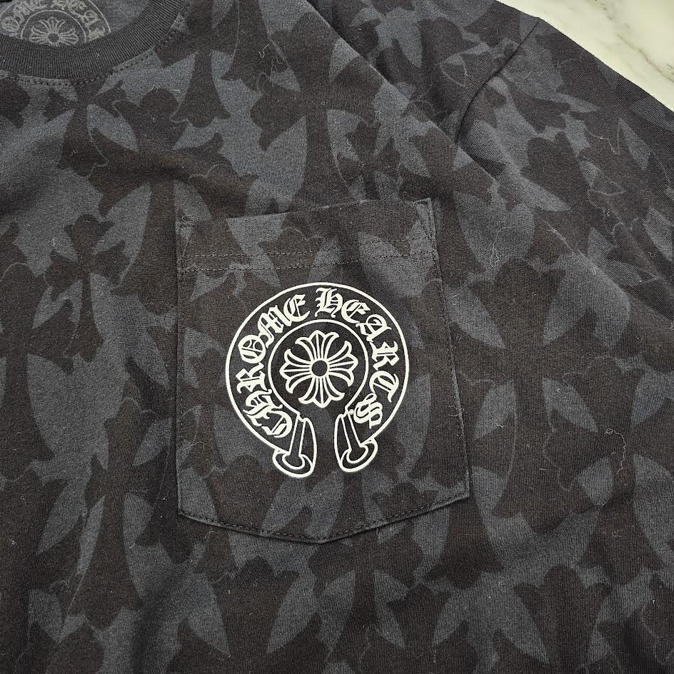 CHROME HEARTS 2024SS Graveyard Cemetery Cross Long Sleeve Tee Size L クロムハーツ グレイブヤード セメタリークロス ロングスリーブTシャツ 総柄 サイズL