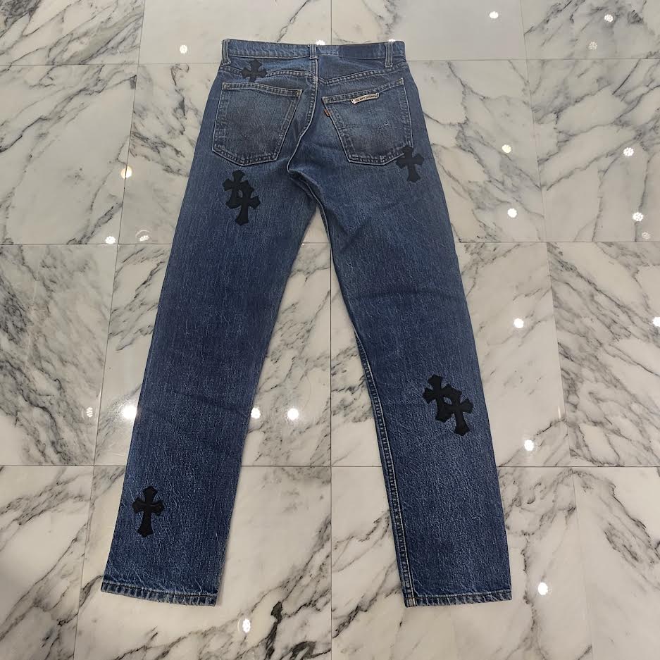 CHROME HEARTS × Levi's Body VNTG Cross Leather Patch Jeans Size 29 クロムハーツ × リーバイスボディ ヴィンテージ クロスレザーパッチ ジーンズ デニムパンツ サイズ29
