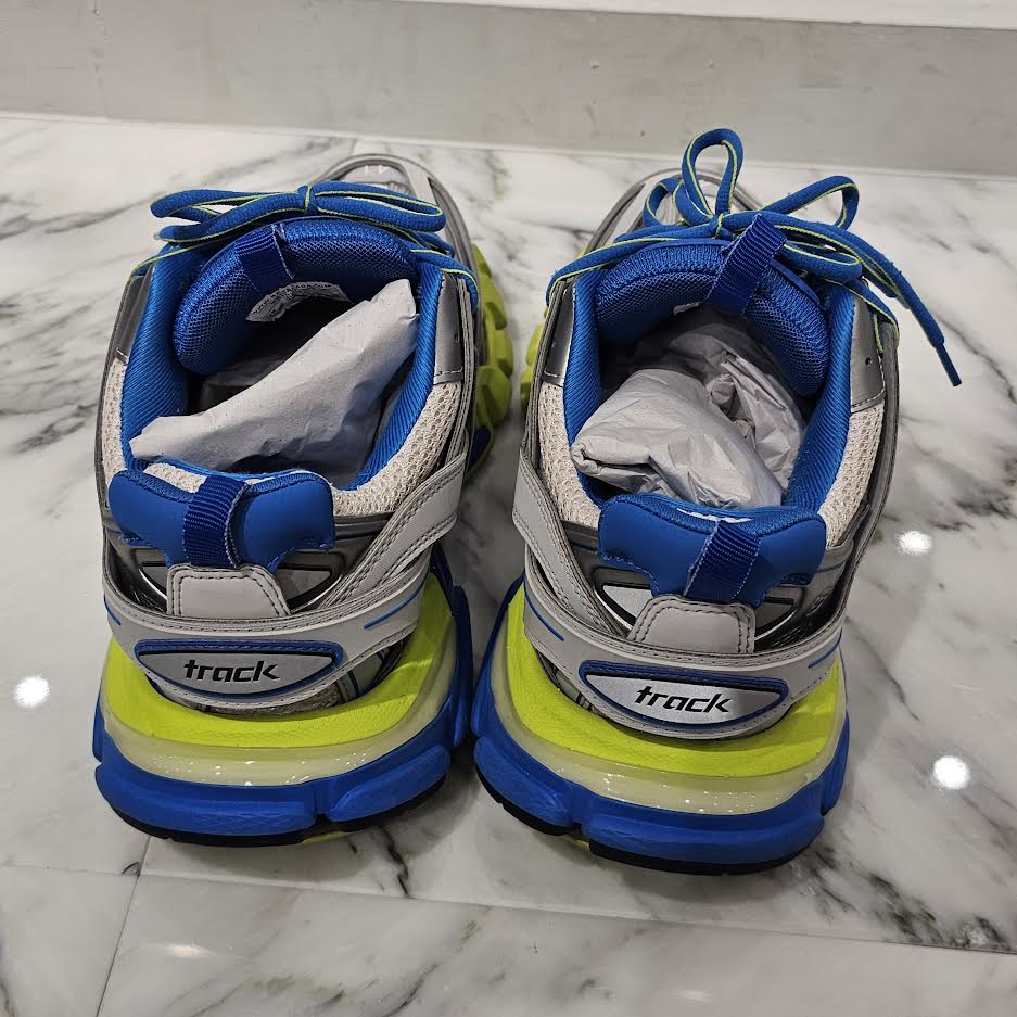 BALENCIAGA 2021AW TRACK SNEAKER GREY/BLUE/YELLOW 542023 W1GC1 1247 Size 27cm バレンシアガ トラックスニーカー グレー/ブルー/イエロー サイズ27cm