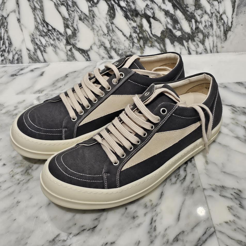 Rick Owens DRKSDW Vintage Sneaks "Dark Dust / Milk" DU01D1803 Size 42 リックオウェンス ダークシャドウ ヴィンテージスニーカー "ダークダスト/ミルク" サイズ42