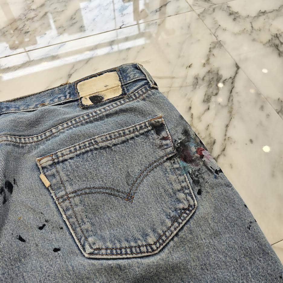 GALLERY DEPT. Levi's Body Painted Damage Denim Pants Size 34 ギャラリーデプト リーバイスボディ ペインテッド ダメージ加工 デニムパンツ サイズ34