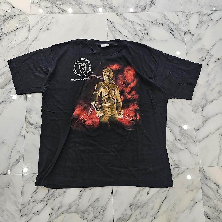 マイケル・ジャクソン Tシャツ 黒 History World Tour L Michael