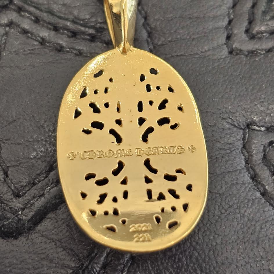 CHROME HEARTS 22K Classic Oval Cross Pendent Top クロムハーツ 22K クラシック オーバルクロス ペンダントトップ