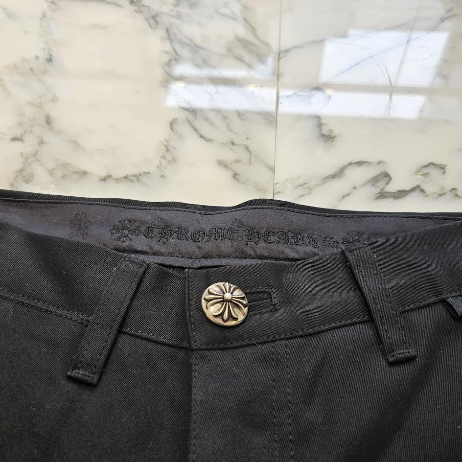 CHROME HEARTS Camouflage Cemetery Leather Cross Patch Chino Pants Size 28 クロムハーツ カモフラージュ セメタリー レザークロスパッチ チノパンツ サイズ28