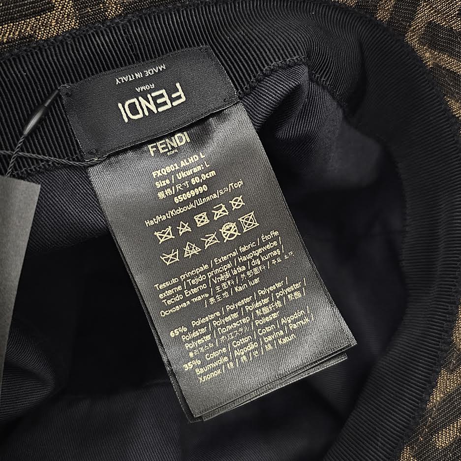 FENDI FF Jacquard Fabric Bucket Hat FXQ801 ALHD L Size L フェンディ FF ジャカード ファブリック バケットハット サイズL