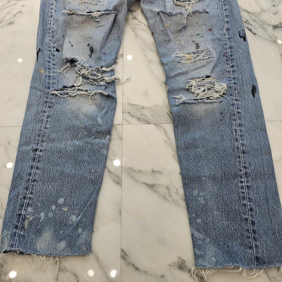 GALLERY DEPT. Levi's Body Painted Damage Denim Pants Size 34 ギャラリーデプト リーバイスボディ ペインテッド ダメージ加工 デニムパンツ サイズ34