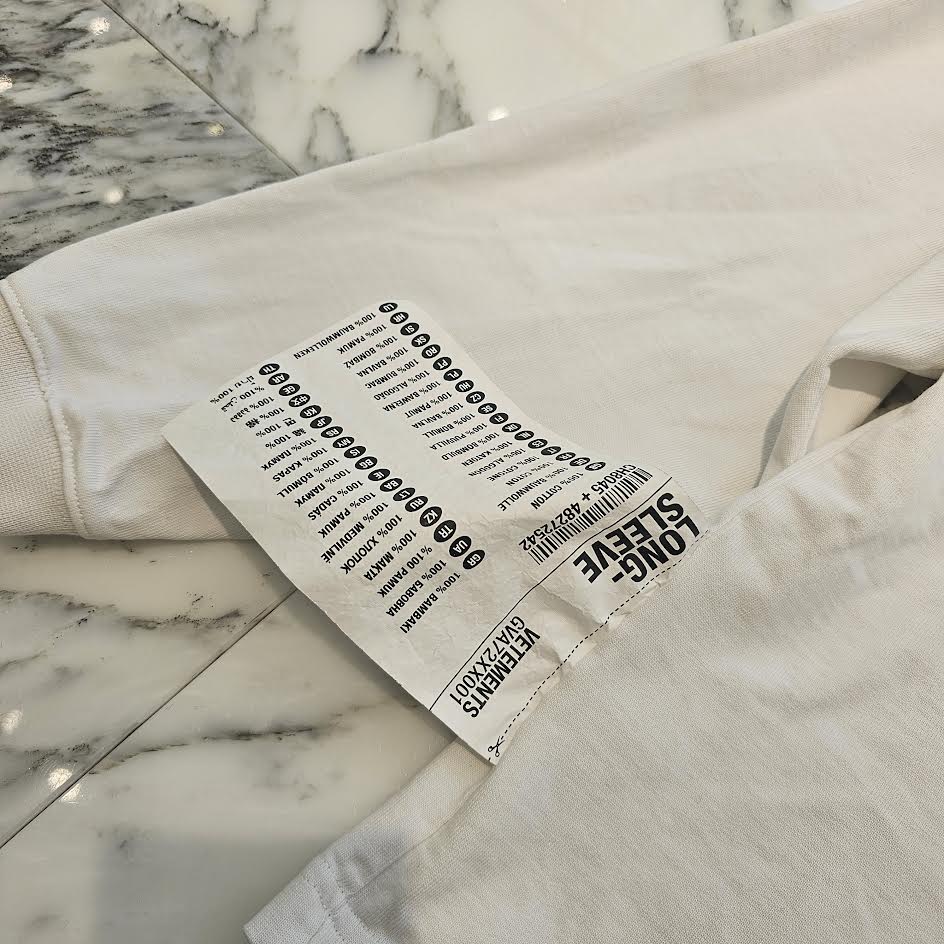 VETMENTS 2022SS Logo Label Crew Neck Sweat Long Sleeve T-Shirt UE52TR280W Size S ヴェトモン ロゴラベル クルーネック スウェット ロングスリーブ Tシャツ サイズS