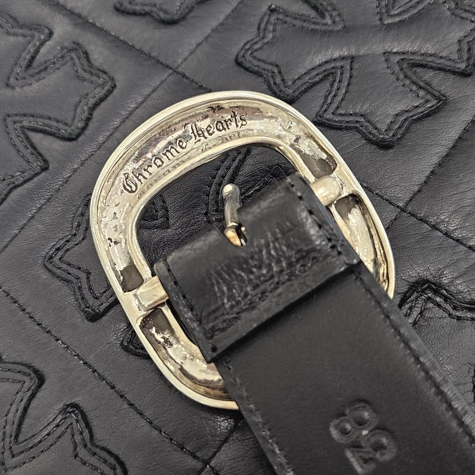 CHROME HEARTS 1.5 Gunslinger Leather Belt Size 38 クロムハーツ 1.5インチ ガンスリンガー レザーベルト サイズ38