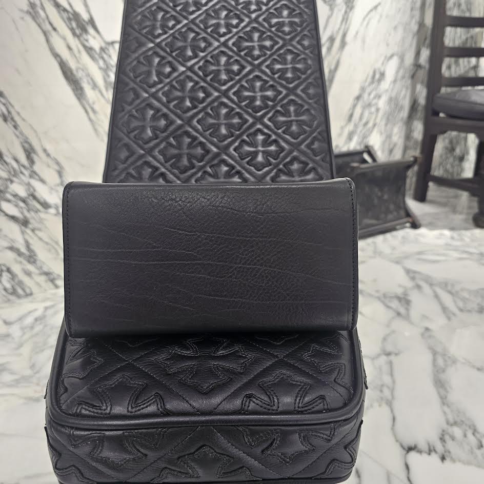 CHROME HEARTS DREW MINI BAG Cross Ball Leather Hand Bag クロムハーツ ドリュー ミニバッグ クロスボール レザーハンドバッグ