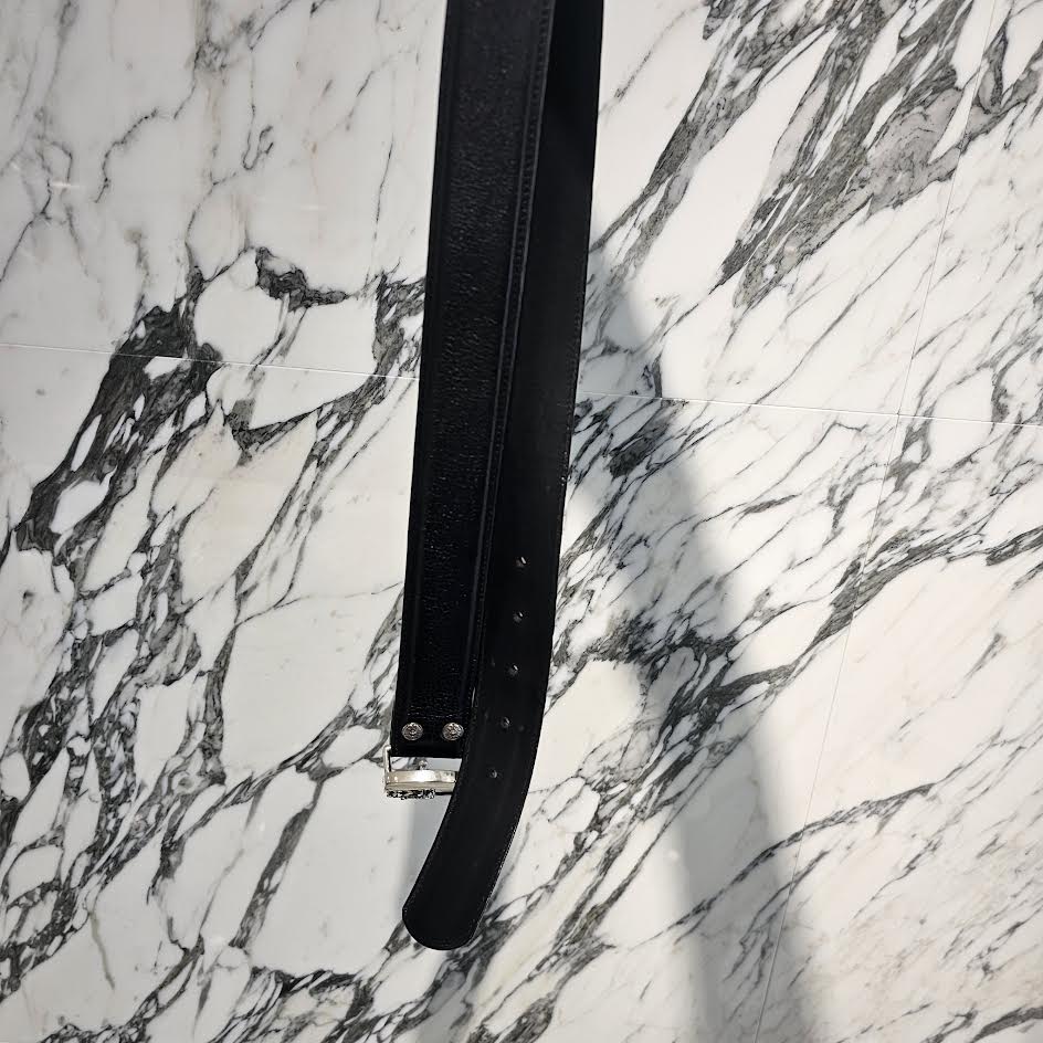 CHROME HEARTS 1.5 STRAP Dagger ID Buckle Leather Belt Size 34 クロムハーツ 1.5ストラップ ダガー ID バックル レザーベルト サイズ34