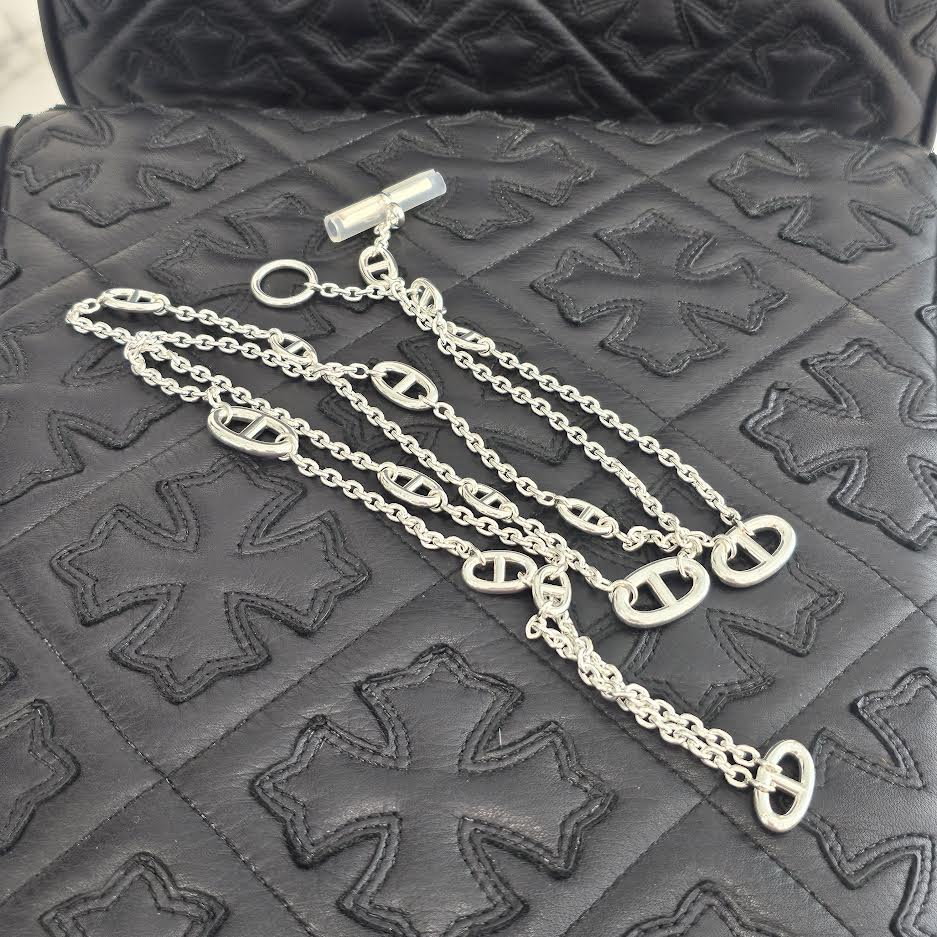 HERMES Chaine d'Ancre Farandole Long Necklace 120 H104568B 00 エルメス シェーヌダンクル ファランドール ロングネックレス 120