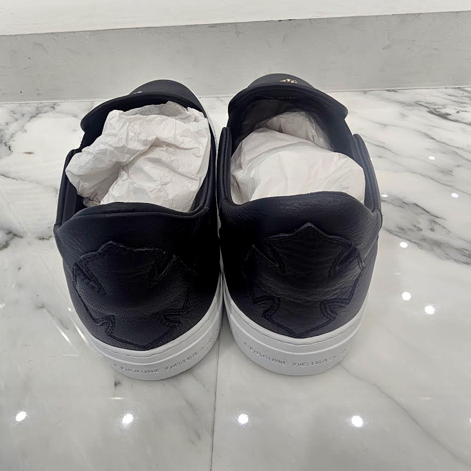 CHROME HEARTS CH Plus Leather Patch Dagger Slip On Size 42(26.5cm-27cm) クロムハーツ CHプラス レザーパッチ ダガー スリッポン サイズ42(26.5cm-27cm)