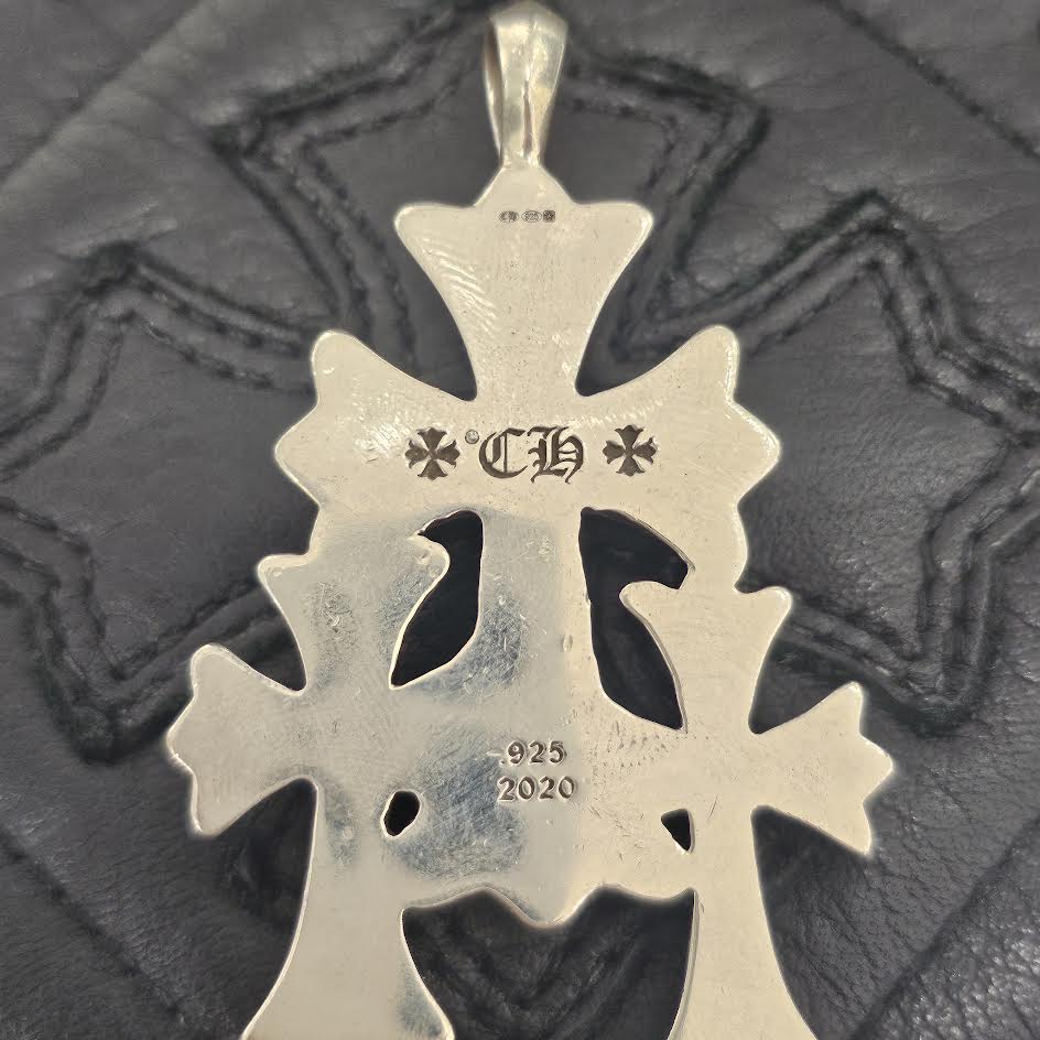 CHROME HEARTS Triple CH Cross Small Pave Diamond Pendant Top クロムハーツ トリプル CHクロス スモール パヴェダイヤモンド ペンダントトップ