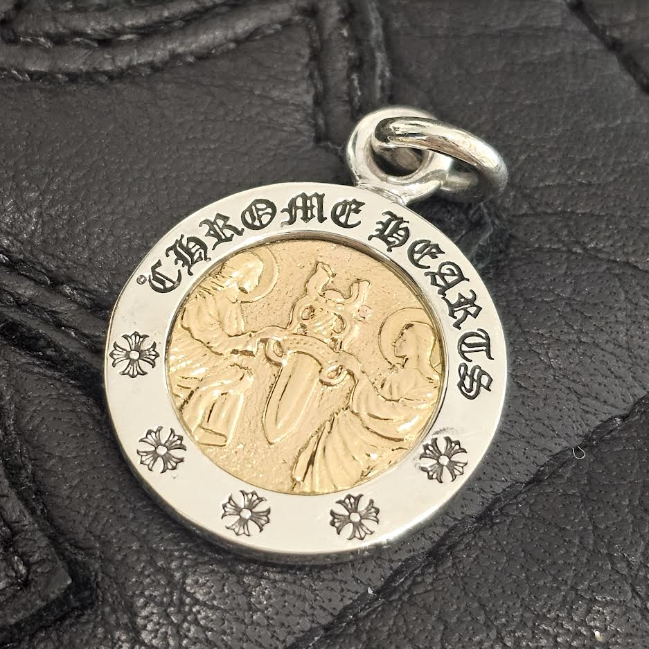 CHROME HEARTS ANGEL MEDAL Charm 22K & Silver 925 クロムハーツ エンジェルメダル チャーム 22K & シルバー925