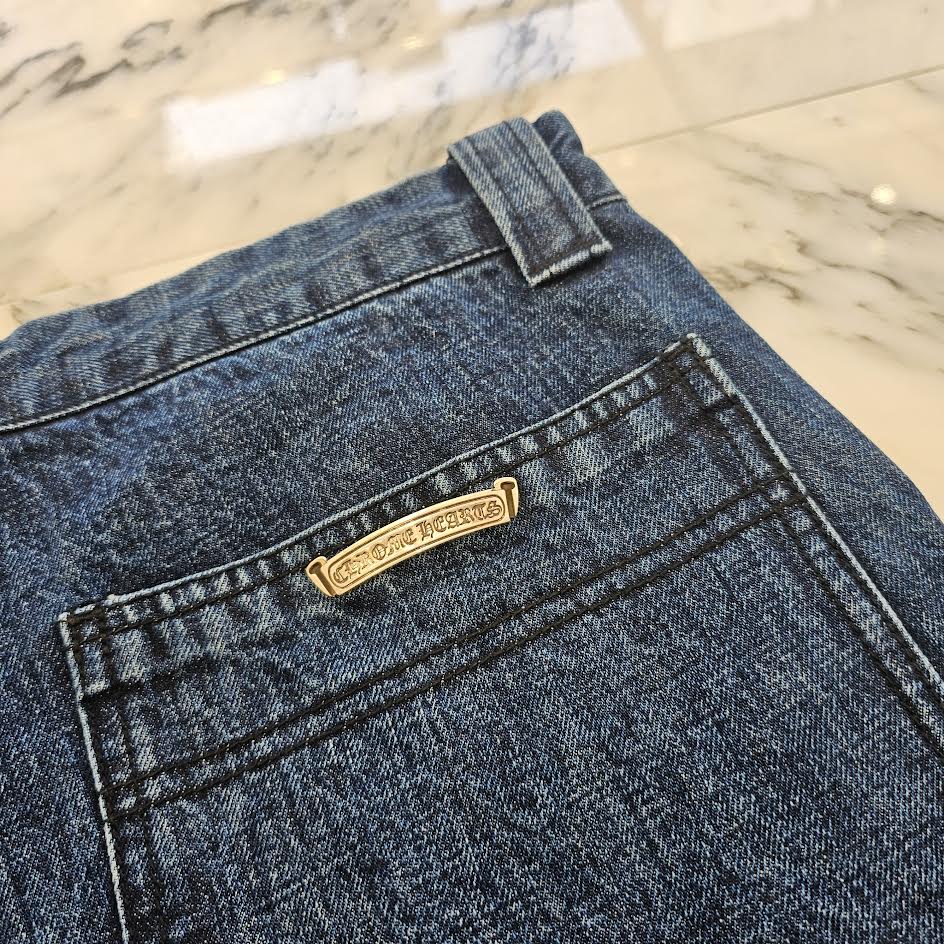 CHROME HEARTS Carpenter Cross Ball Button Denim Shorts Size 32 クロムハーツ カーペンター クロスボールボタン デニムショーツ サイズ32