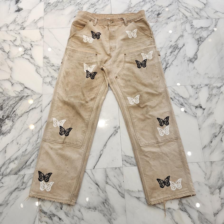 ABOUT DREAMS Butterfly Carhartt Body Pants Size W34 L32 アバウトドリームズ バタフライ カーハートボディ パンツ サイズW34×L32