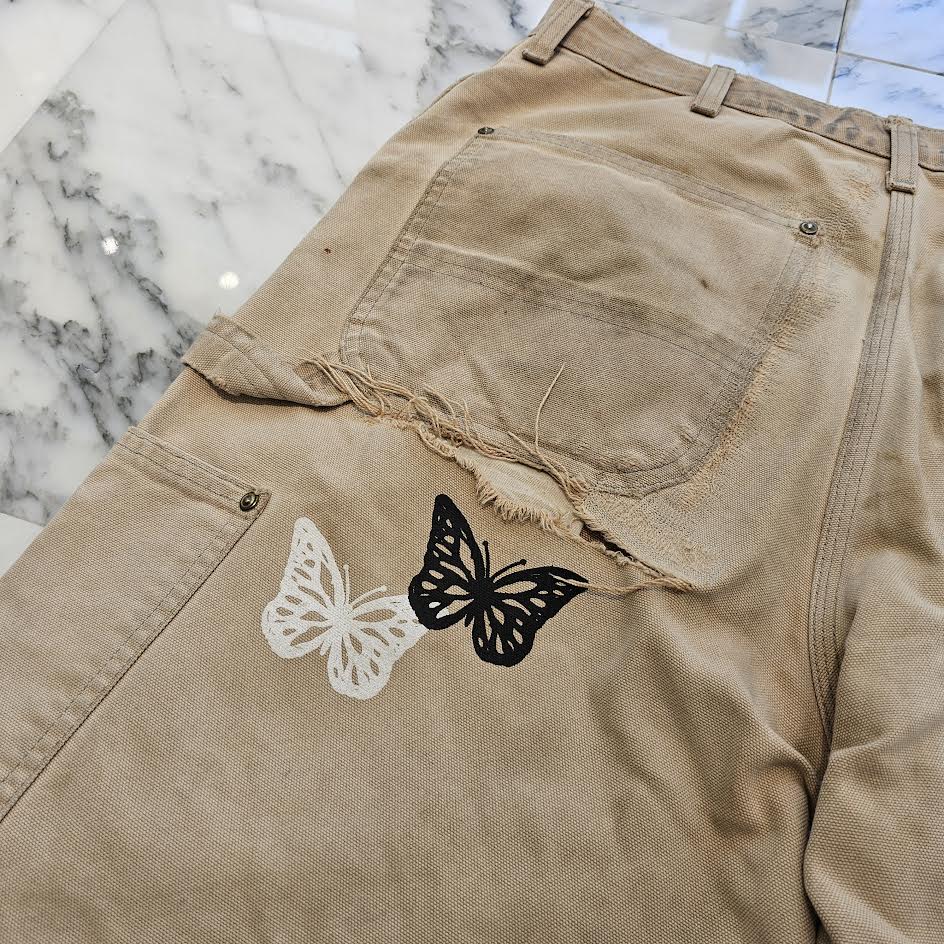 ABOUT DREAMS Butterfly Carhartt Body Pants Size W34 L32 アバウトドリームズ バタフライ カーハートボディ パンツ サイズW34×L32