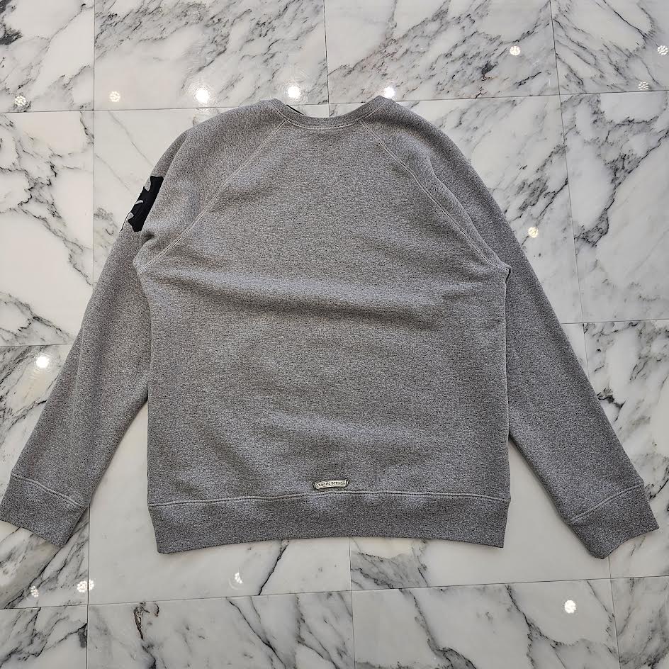 CHROME HEARTS Y NOT Cemetery Cross Leather Patch Sweatshirt Size L