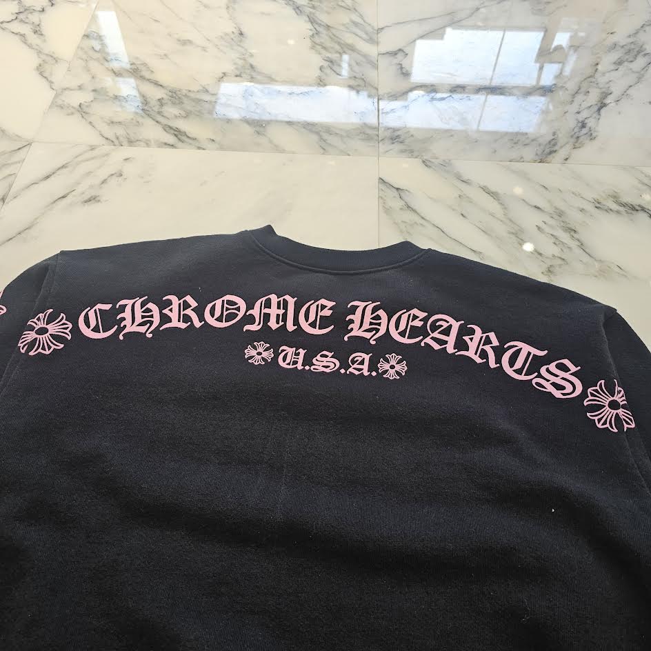 CHROME HEARTS × MATTY BOY Floral Cross USA Arch Logo Crewneck