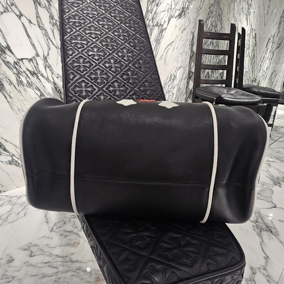 CHROME HEARTS Las Vegas Limited DOMINO Cemetery Cross Patch Duffle Leather Boston Bag クロムハーツ ラスベガス限定 ドミノ セメタリークロスパッチ ダッフル レザー ボストンバッグ