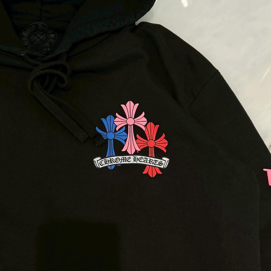 CHROME HEARTS 2021SS MLTCOL CEM CRS Pullover Hoodie Size M クロムハーツ マルチカラー セメタリークロス プルオーバー フーディ サイズM