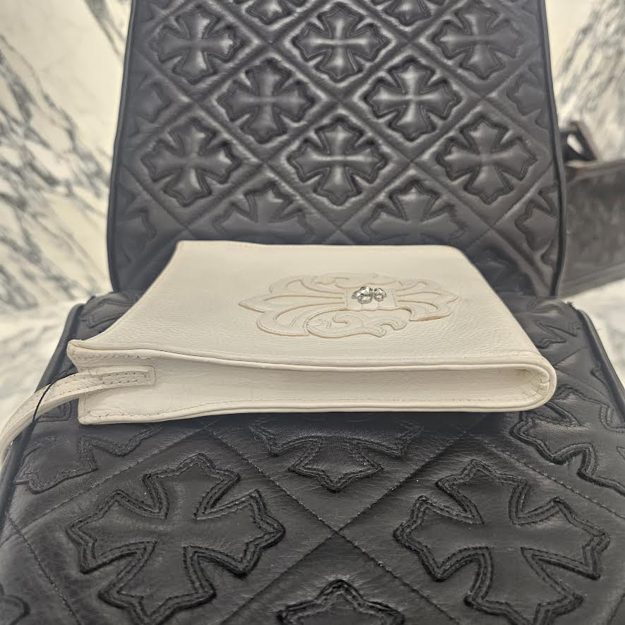 CHROME HEARTS BS Flare Square Pocket Leather Shoulder Bag クロムハーツ BSフレア スクエアポケット レザー ショルダーバッグ