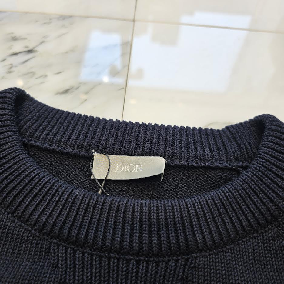 DIOR 2021AW Oblique Sideline Knit Sweater 113M638AT187 Size XL ディオール オブリーク サイドライン ニットセーター サイズXL