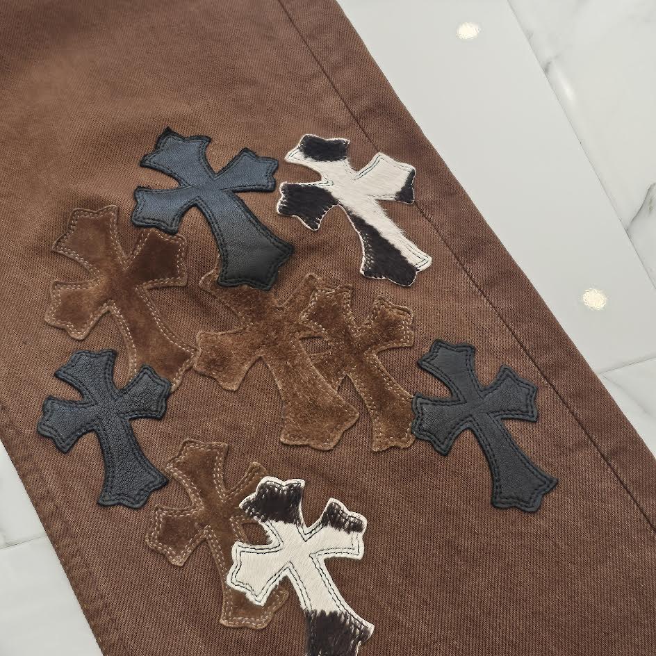 CHROME HEARTS × Levi's Body VNTG Harako Blend Leather Cross Patch Cotton Denim Pants Size 31 クロムハーツ × リーバイス ボディ ハラコブレンド レザークロスパッチ コットン デニムパンツ サイズ31