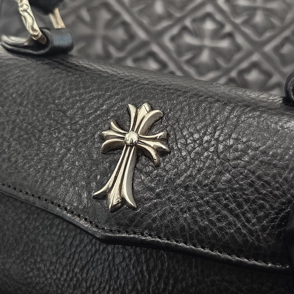 CHROME HEARTS DOG ADAMS BS FLARE Leather Shoulder Hand Bag クロム