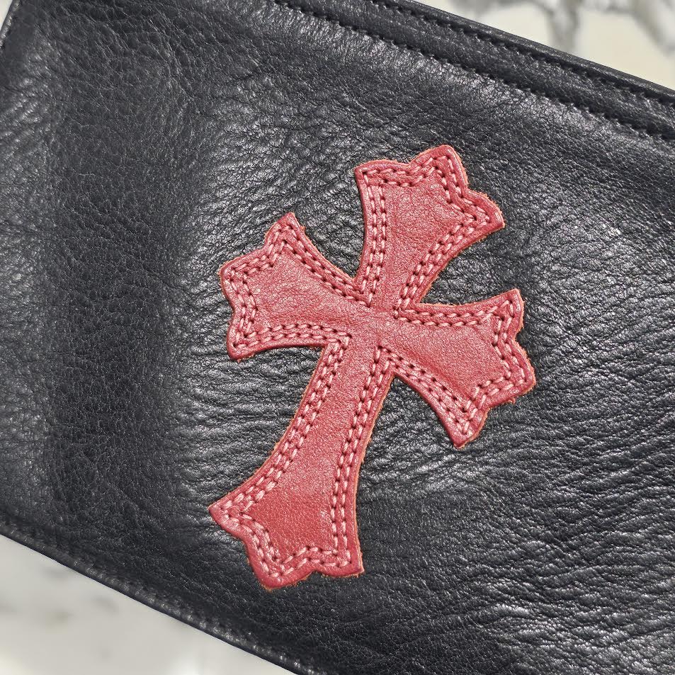 CHROME HEARTS Cross Leather Patch ZPR CHNG PURSE クロムハーツ クロスレザーパッチ ラウンドジップ チェンジパース