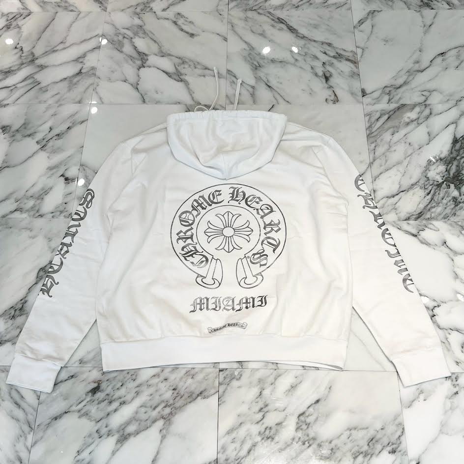 CHROME HEARTS MIAMI Limited Silver Glitter Horseshoe Pullover Hoodie Size L クロムハーツ マイアミ限定 シルバーグリッター ホースシュー プルオーバー フーディ サイズL
