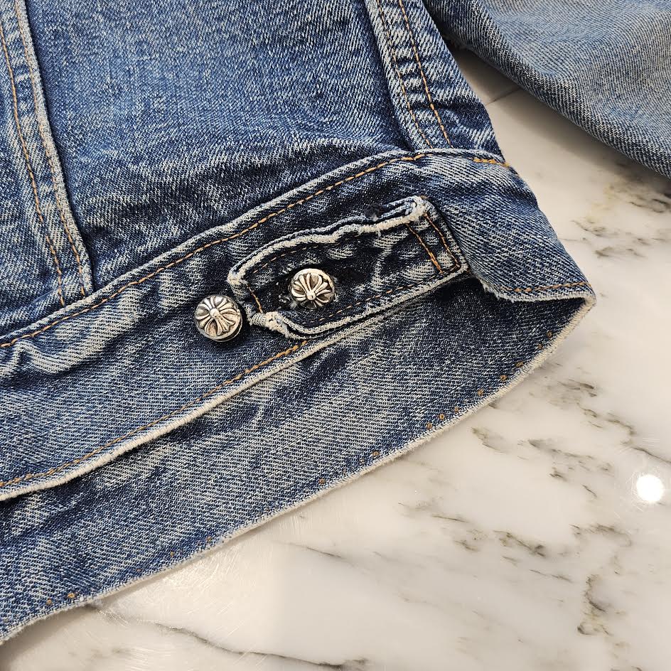 CHROME HEARTS × Levi's Body VNTG Cross Ball Denim Jacket Size S クロムハーツ × リーバイスボディ ヴィンテージ クロスボール デニムジャケット サイズS
