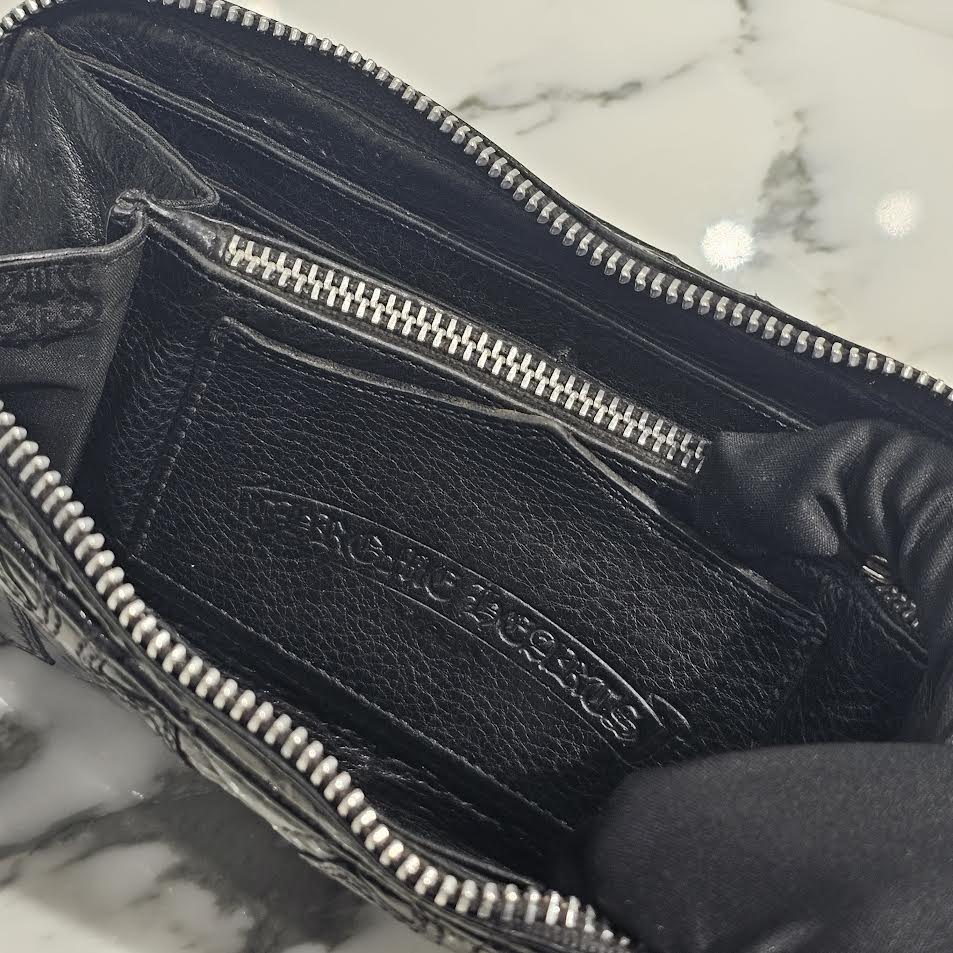 CHROME HEARTS Cemetery Cross Leather Patch Quilting Patent Leather Wallet クロムハーツ セメタリークロス レザーパッチ キルティング パテントレザー ウォレット