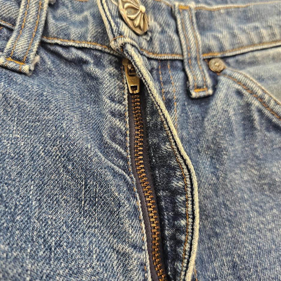 CHROME HEARTS × Levi's Body VNTG Cross Leather Patch Jeans Size 29