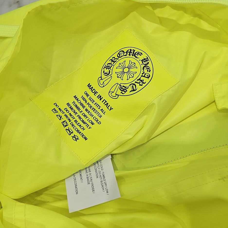 CHROME HEARTS Neon Yellow Dagger Zip Side Glitter Line Nylon Biker Long Pants Size ONE SIZE（66-100）クロムハーツ ネオンイエロー ダガージップ サイドグリッターライン ナイロン バイカー ロングパンツ サイズONE SIZE（66-100）