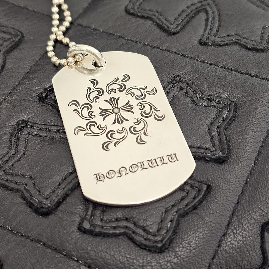 CHROME HEARTS Honolulu Limited DOG TAG CH Shine Ball Chain Necklace クロムハーツ ホノルル限定 ドッグタグ CHシャイン ボールチェーン ネックレス
