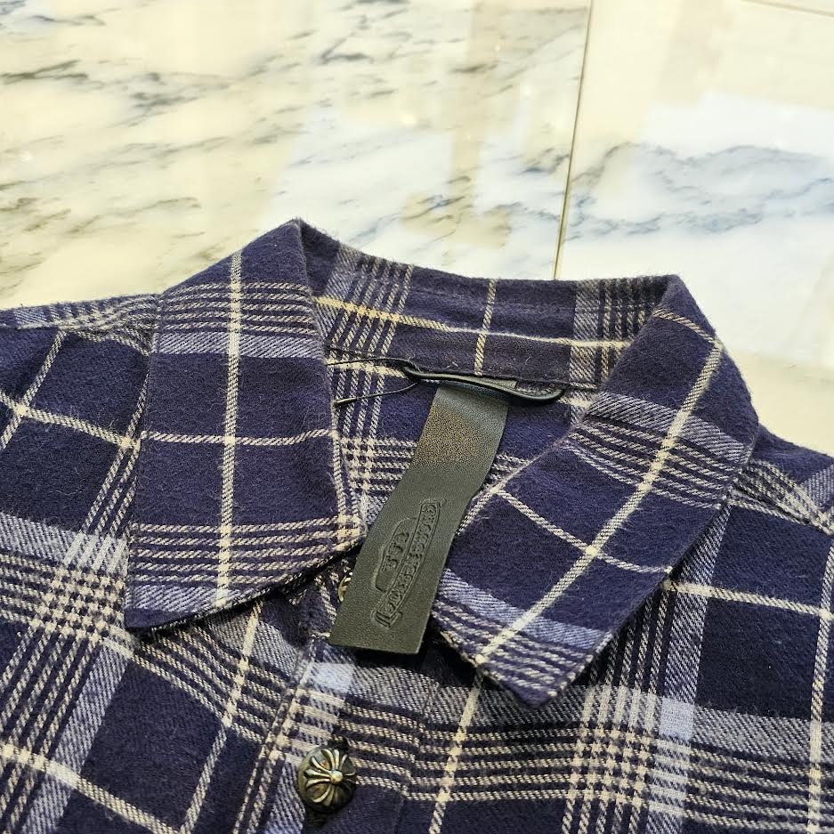 CHROME HEARTS Y NOT Loose Ends Check Shirt Size M クロムハーツ ワイノット ルーズエンド チェックシャツ サイズM