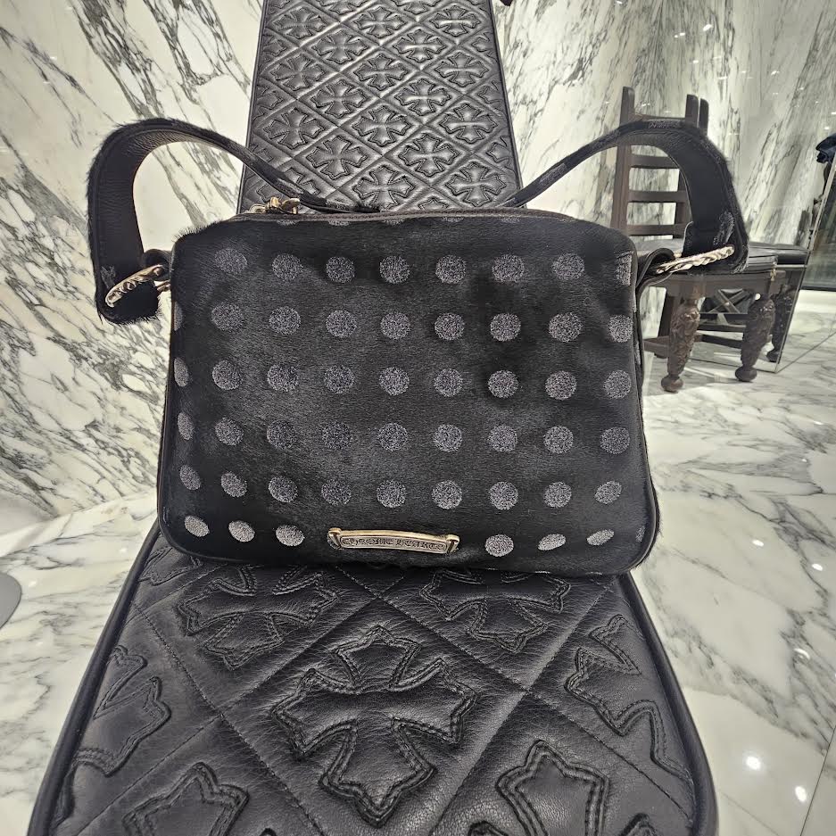 希少 クロムハーツ 腹子 バッグ CHROME HEARTS CHICKEN NUGGET Polka Dots Harako Leather Small