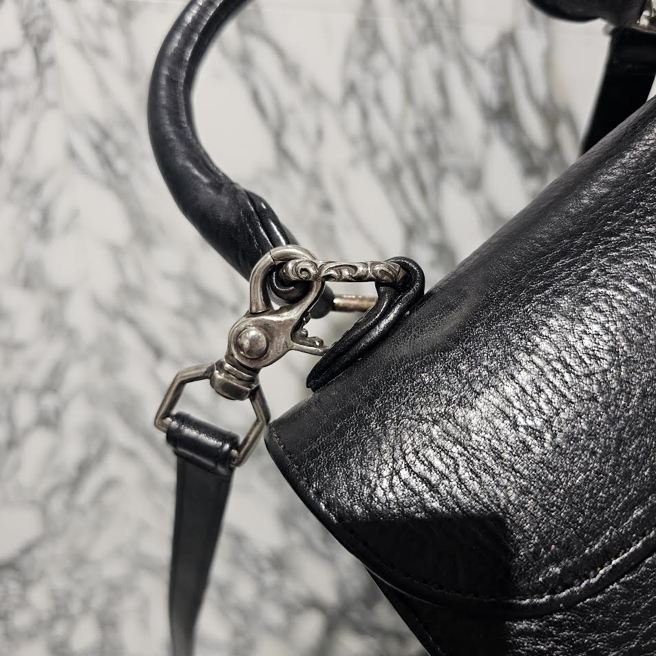 CHROME HEARTS DOG ADAMS BS FLARE Leather Shoulder Hand Bag クロムハーツ ドッグアダムズ BSフレア レザー ショルダー ハンドバッグ