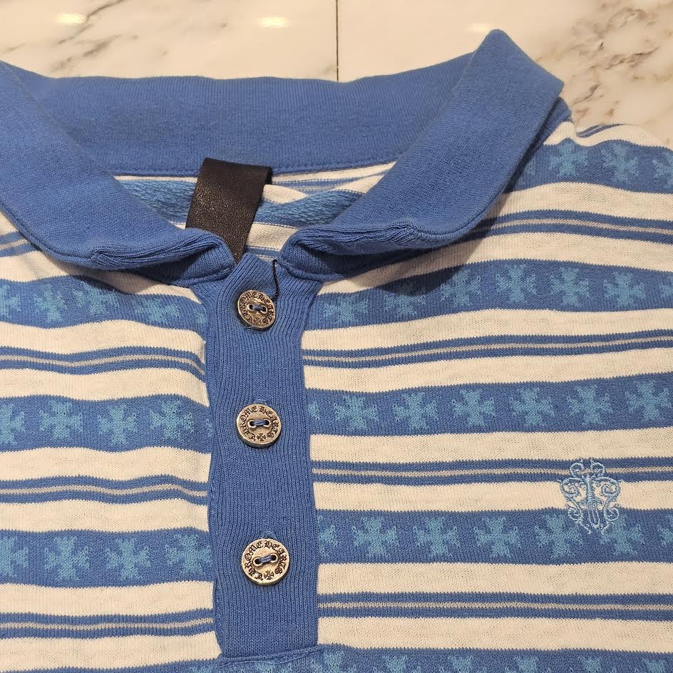 CHROME HEARTS Y NOT Vine Dagger Embroidery Polo Long Sleeve Shirt Size L クロムハーツ ワイノット ヴァインダガー刺繍 ポロ ロングスリーブシャツ サイズL