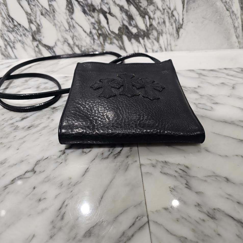 CHROME HEARTS Square Pocket 3 Cemetery Cross Leather Patch Shoulder Bag クロムハーツ スクエアポケット 3セメタリークロス レザーパッチ ショルダーバッグ