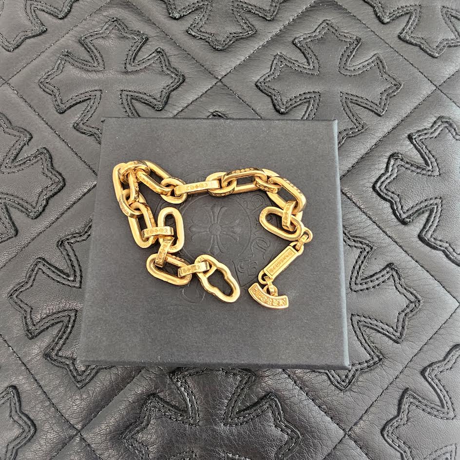 CHROME HEARTS 22K PAPER E CHAIN BRACELET クロムハーツ 22K ペーパー E チェーン ブレスレット
