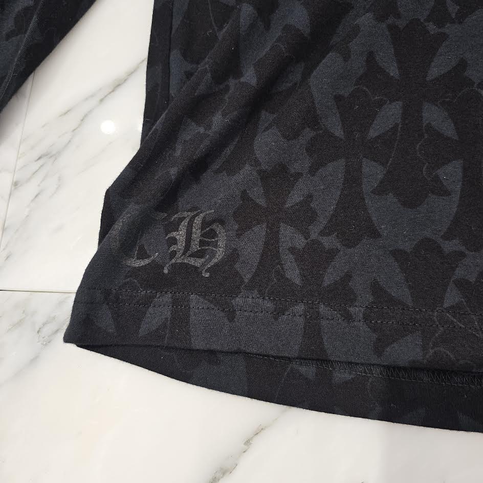 CHROME HEARTS 2024SS Graveyard Cemetery Cross Long Sleeve Tee Size L クロムハーツ グレイブヤード セメタリークロス ロングスリーブTシャツ 総柄 サイズL