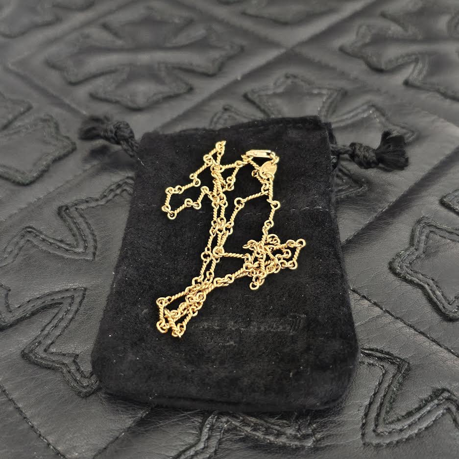 CHROME HEARTS 22K Twist Chain Necklace Size 18 Inch クロムハーツ 22K ツイストチェーン ネックレス サイズ18インチ