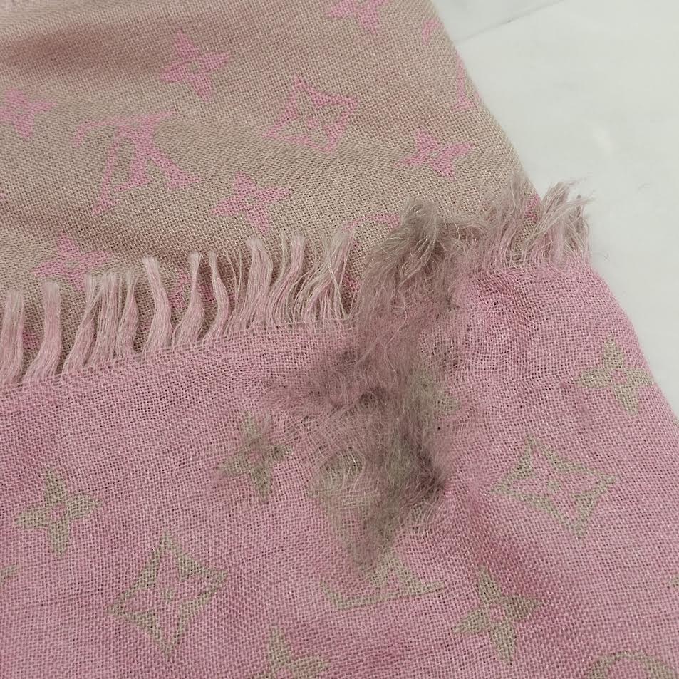 LOUIS VUITTON 2020AW Silk Blend Wool Monogram Stole ルイヴィトン シルク ブレンド ウール モノグラム ストール マフラー