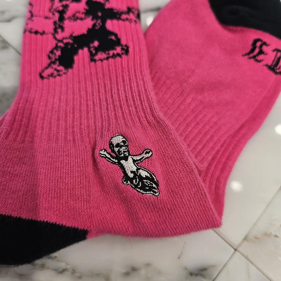 CHROME HEARTS FOTI Skull Embroidery Socks x3 Size JP（27-30