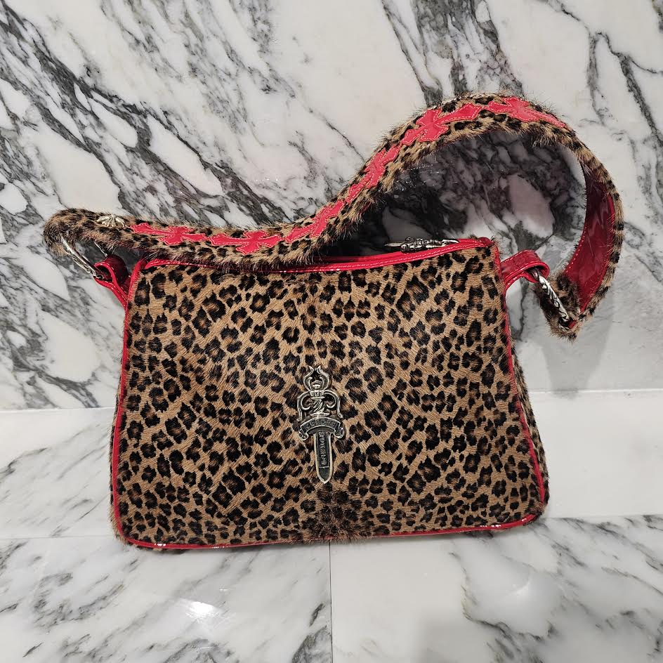 CHROME HEARTS CHICKEN NUGGET Leopard Harako Small Leather Shoulder Bag クロムハーツ チキンナゲット レオパード ハラコ スモール レザー ショルダーバッグ