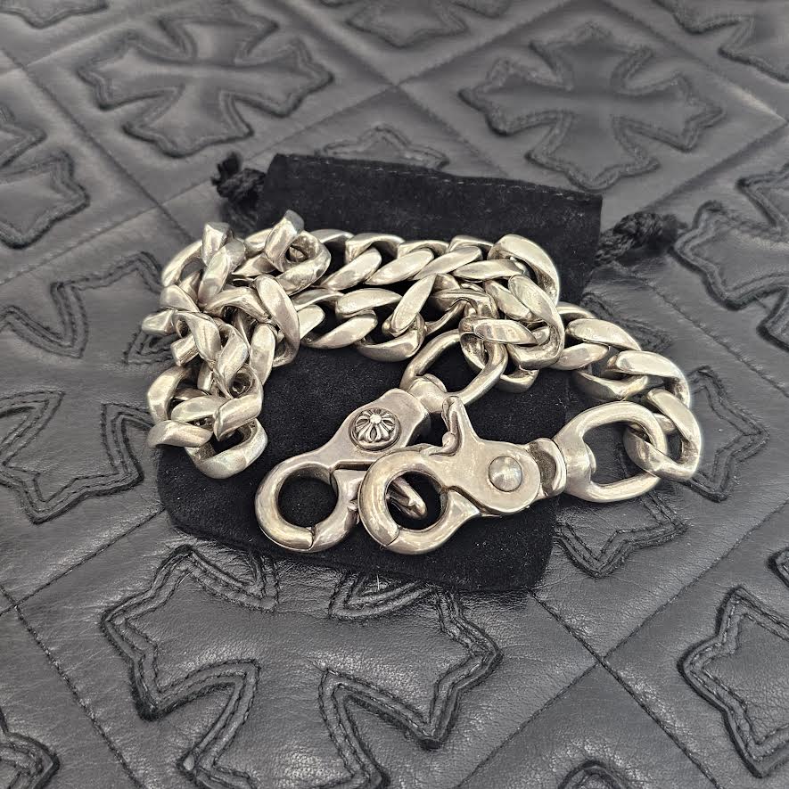 小物 CHROME HEARTS / CLIP CHAIN CLSSC SHT 2L Chrome Hearts 925 Silver Double Lobster Clasp Cross Chain