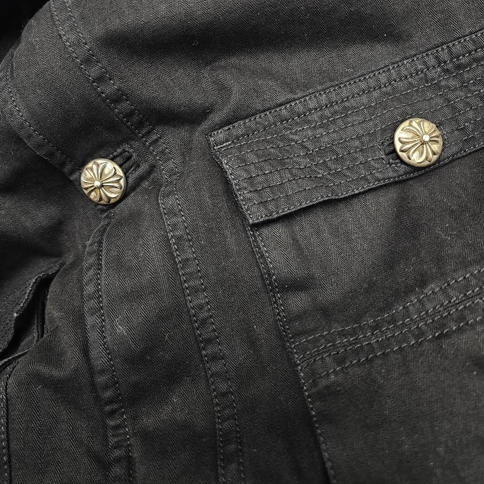 CHROME HEARTS CHERRY BOMB Cross Ball Military Jacket Size L クロムハーツ チェリーボム クロスボール ミリタリージャケット サイズL